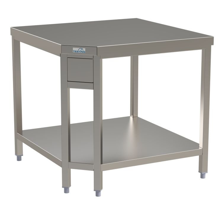 Corner Work Table W/o Backsplash Serviamo Stainless CWT-9EC